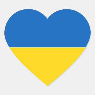 Ukraine - ukrainische Flagge Herz-Aufkleber