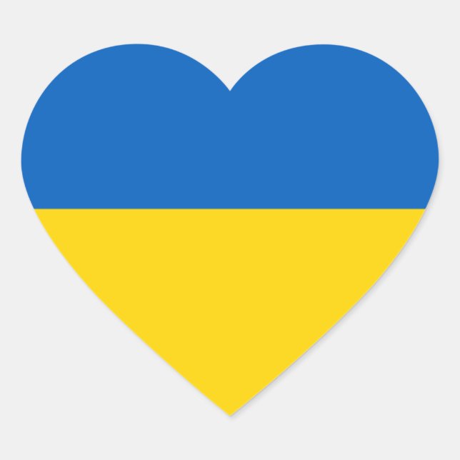 Ukraine/ukrainische Flagge Herz-Aufkleber (Vorderseite)