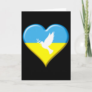 Ukraine Ukrainische Flagge Herz Frieden Taube Unte Karte