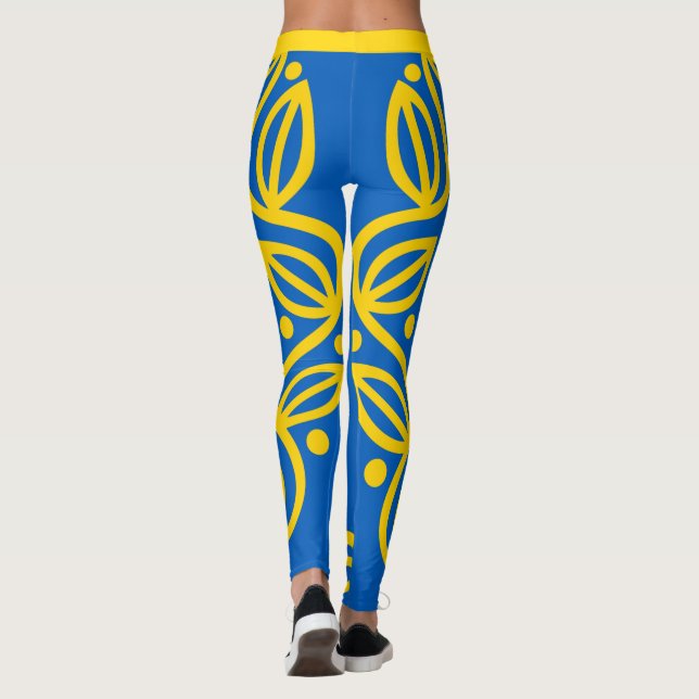 Ukraine & Ukrainische Flagge Mode, Urlaub / Sport Leggings (Rückseite)