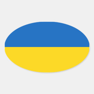 Ukraine/ukrainische Flagge Ovaler Aufkleber