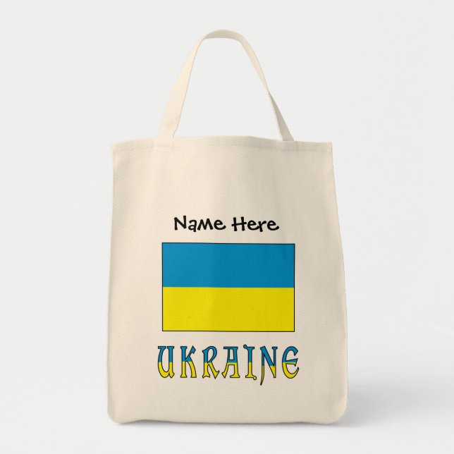 Ukraine Ukrainische Flagge Personalisiert Tragetasche (Vorne)