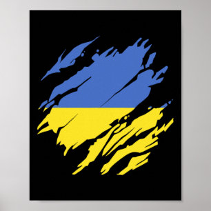 Ukraine Ukrainische Flagge Stolz Wurzeln Erbe Poster