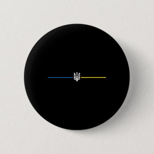 Ukraine Ukrainische Flagge Tryzub Militär Button