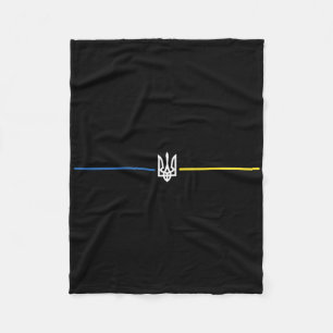 Ukraine Ukrainische Flagge Tryzub Militär  Fleecedecke
