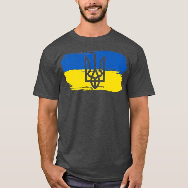 Ukraine ukrainische Flagge Ukrainische Prämie T-Shirt (Vorderseite)