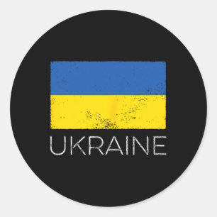 Ukraine Ukrainische Flagge Vintage Ukraine Mini-Fl Runder Aufkleber