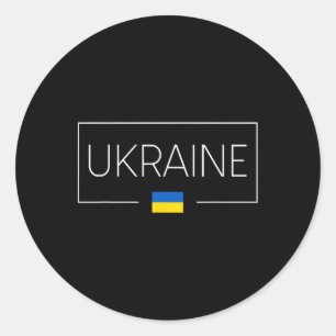 Ukraine Ukrainische Flagge Zelensky Tryzub Militär Runder Aufkleber
