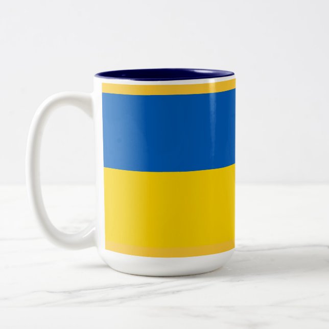 UKRAINE Ukrainische Flagge Zweifarbige Tasse (Links)