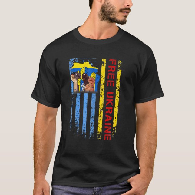 Ukraine - ukrainische Flaggenübergabe Unterstützun T-Shirt (Vorderseite)