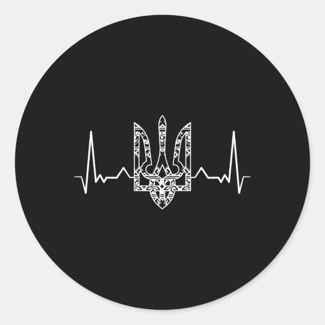 Ukraine Ukrainische Kiew-Trysub-Flagge Runder Aufkleber (Vorderseite)