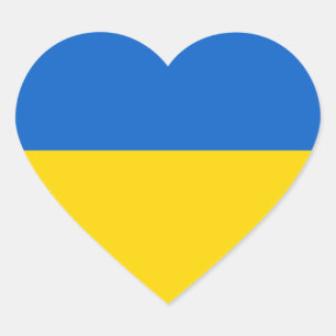 Ukraine Ukrainische Nationalflagge Herz Aufkleber
