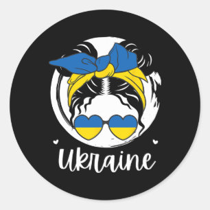 Ukraine Ukrainisches Mädchen2 Runder Aufkleber