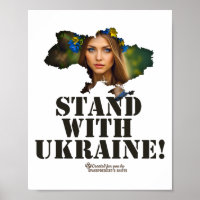 Ukraine Umriss Ukrainische Frau Parole Steh mit
