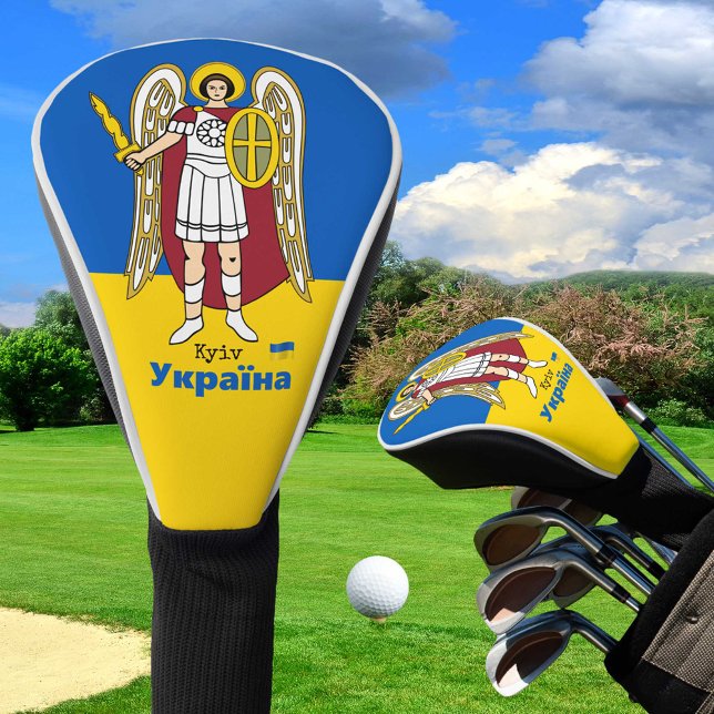 Ukraine und Kiew-Stadtmatte, ukrainische Flagge Golf Headcover (Von Creator hochgeladen)
