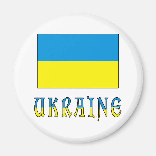 Ukraine und ukrainische Flagge Magnet (Vorne)