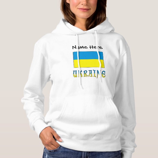 Ukraine und ukrainische Flagge Personalisiert Hoodie (Vorderseite)