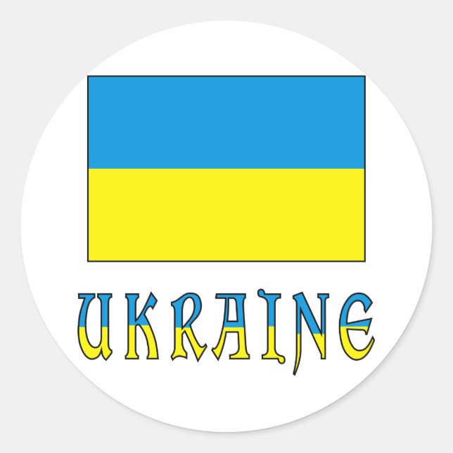 Ukraine und ukrainische Flagge Runder Aufkleber (Vorderseite)