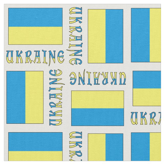 Ukraine und ukrainische Flagge Stoff (Nahaufnahme)