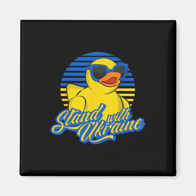 Ukraine Unterstützen Gummiente Ukrainische Flagge  Magnet (Vorne)