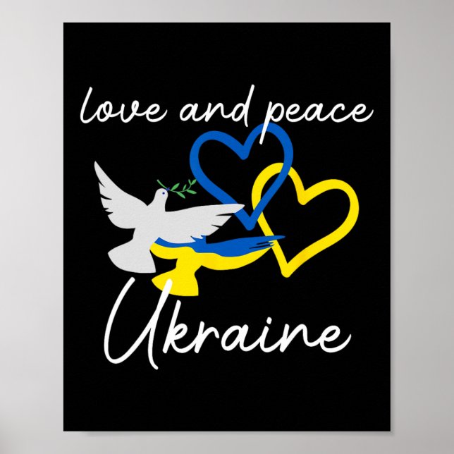 Ukraine Unterstützen Hoffnung Positivität Friedlic Poster (Vorne)