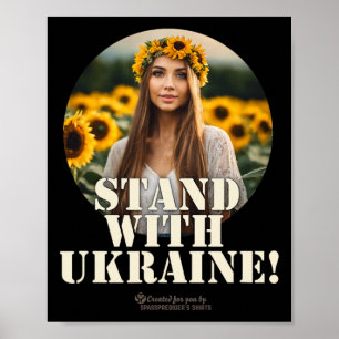 Ukraine Unterstützer Design Mädchen Feld Sonnenblu Poster