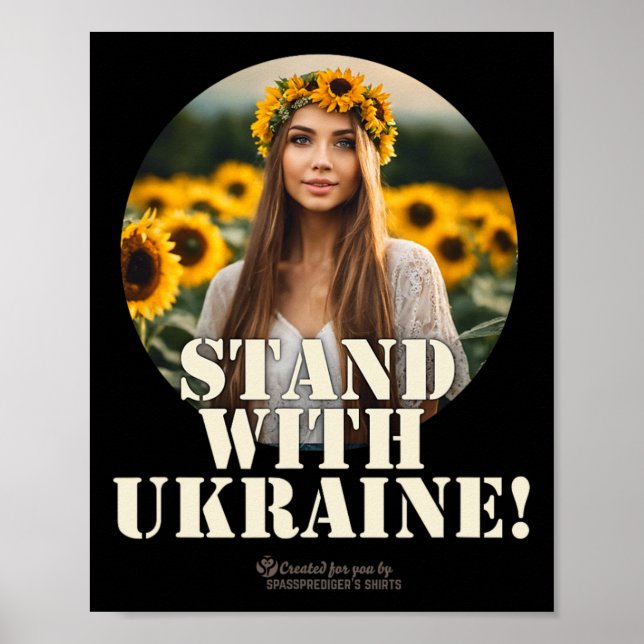 Ukraine Unterstützer Design Mädchen Feld Sonnenblu Poster (Vorne)