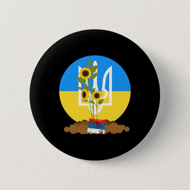 Ukraine Unterstützer Sonnenblumenkerne Steht mit d Button (Vorderseite)