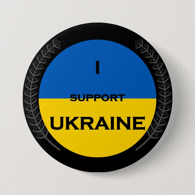 Ukraine unterstützt Button (Vorderseite)