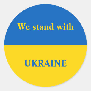 Ukraine unterstützt gelbe Flagge Runder Aufkleber