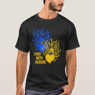 Ukraine unterstützt ukrainische Flagge Farbe Blau T-Shirt