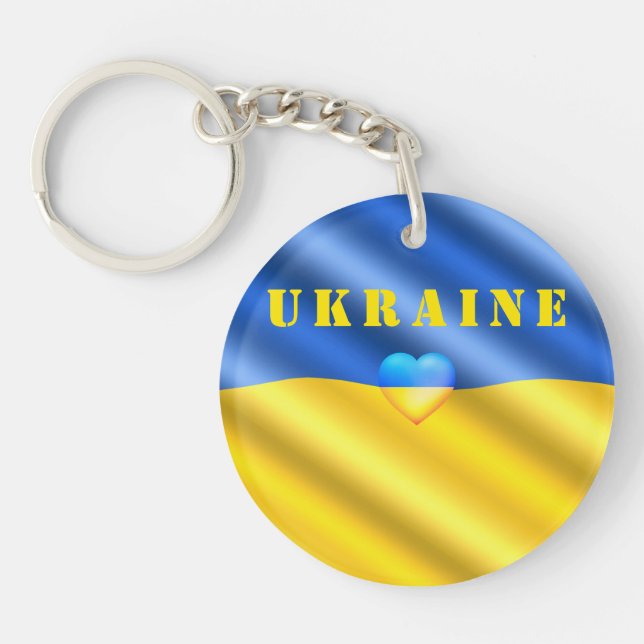 Ukraine - Unterstützung - Friedensfreiheit - ukrai Schlüsselanhänger (Vorderseite)