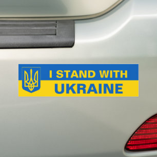 Ukraine Unterstützung Wappen ukrainische Flagge Autoaufkleber
