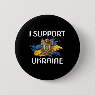 Ukraine Unterstützungsflagge und Symbol Ukrainisch Button