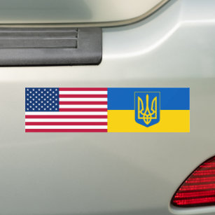 Ukraine USA amerikanischer Flaggentrident Ukraine Autoaufkleber