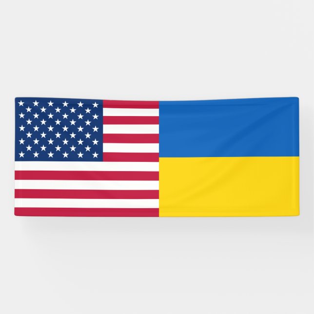 Ukraine USA Amerikanisches Flaggenpatentiotikum  Banner (Horizontal)