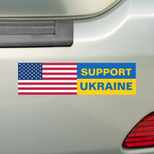 Ukraine USA Flag Solidarność Patriotic Autoaufkleber