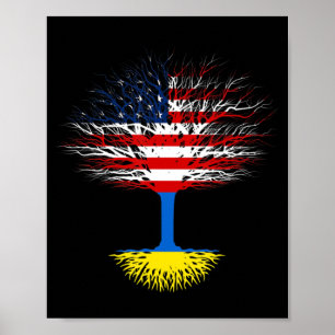 Ukraine USA Flagge Ukrainische Roots US-Bürger Poster