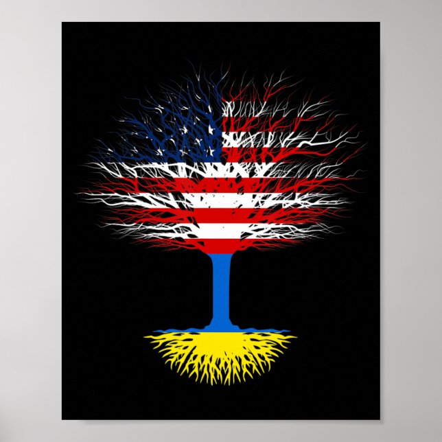 Ukraine USA Flagge Ukrainische Roots US-Bürger Poster (Vorne)