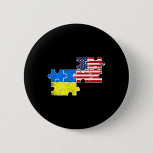 Ukraine USA-Flaggen Vintage Ukrainisch-Amerikanisc Button