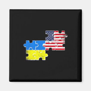 Ukraine USA-Flaggen Vintage Ukrainisch-Amerikanisc Magnet
