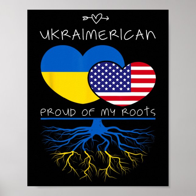 Ukraine USA Stolz auf beide Länder Ukraimerican 1 Poster (Vorne)