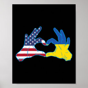 Ukraine Usa Stolz - Stolz Ukrainischer Amerikaner  Poster