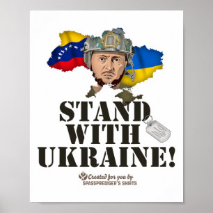 Ukraine Venezuela-Flaggen Zelensky Unterstützen di Poster
