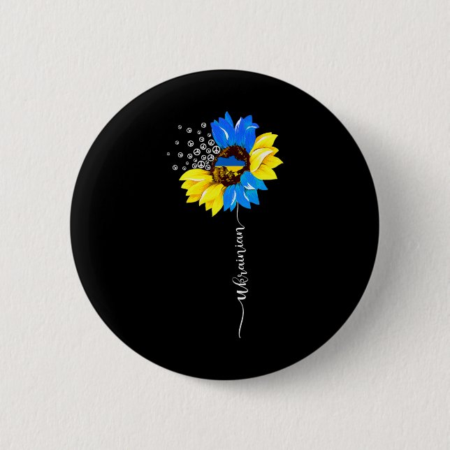Ukraine Vintage-Flagge1  Button (Vorderseite)