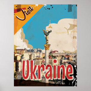 Ukraine Vintage Reiseposter Poster
