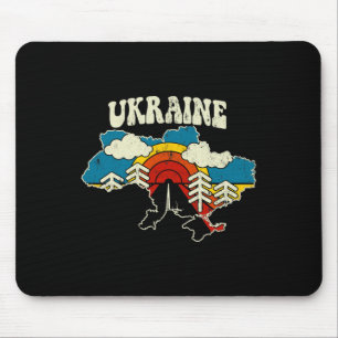 Ukraine Vintage Ukrainisches Land Regenbogen Retro Mousepad