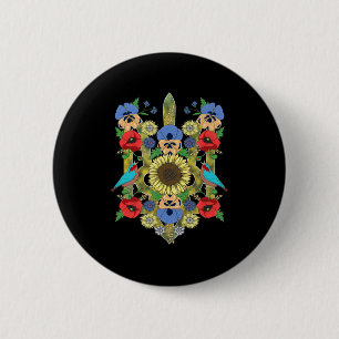 Ukraine Vögel Sonnenblume Trysub Vintage Ukrainisc Button