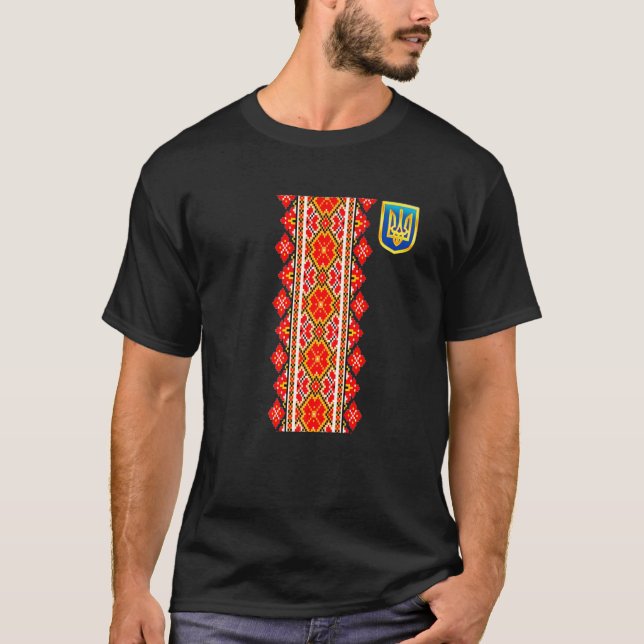 Ukraine Vyshyvanka Ukrainische Flagge der Ukraine  T-Shirt (Vorderseite)
