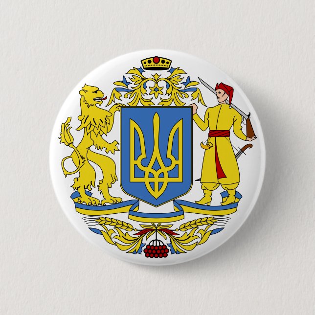 Ukraine-Wappen Button (Vorderseite)